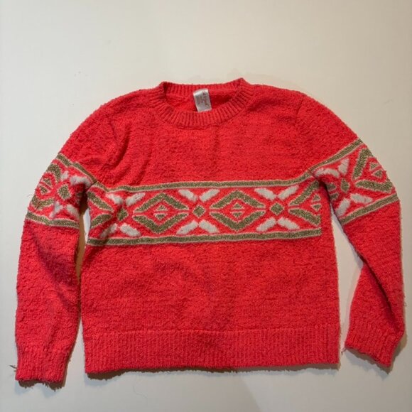 Cat & Jack Other - Cat & Jack Girls Red Fair Isle Knit Sweater Size M (7/8)